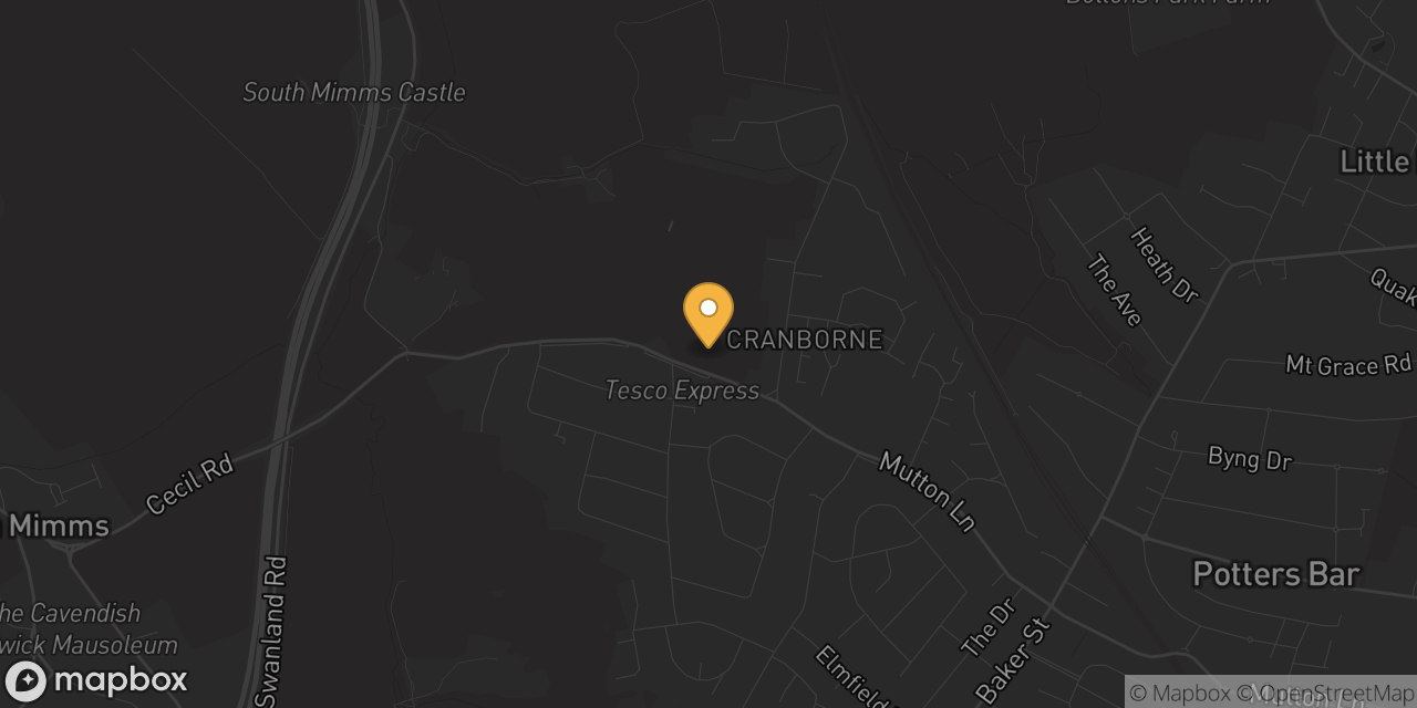 Map showing Furzefield Leisure Centre